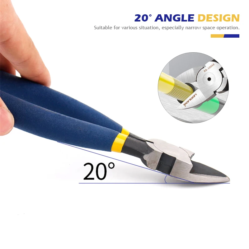 Pinze da taglio professionali da 5/6/7 pollici Strumento spelafili Taglierina laterale Bave per cavi Pinza Elettricisti Utensili manuali di riparazione fai da te - immagine 4