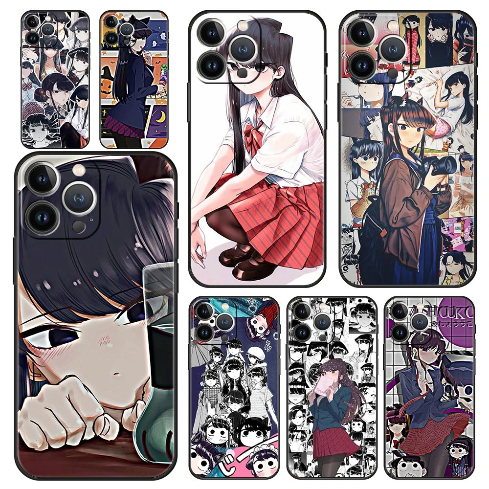 iphone 13 pro wallet case Anime Komi Shouko Cant Communicate Luxury Phone Case For iPhone 13 12 11 Pro MAX XR X SE XS 7 8 Plus iPhone13 Mini Black Cover iphone 13 pro case leather