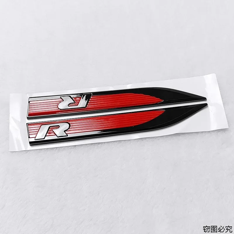 16.2x2cm 폭스바겐 VW R라인 로고 골프 5 6 7 폴로 파사트 투아렉 티구안 시로코 악세사리용 차량 측면 펜더 엠블럼 스티커
