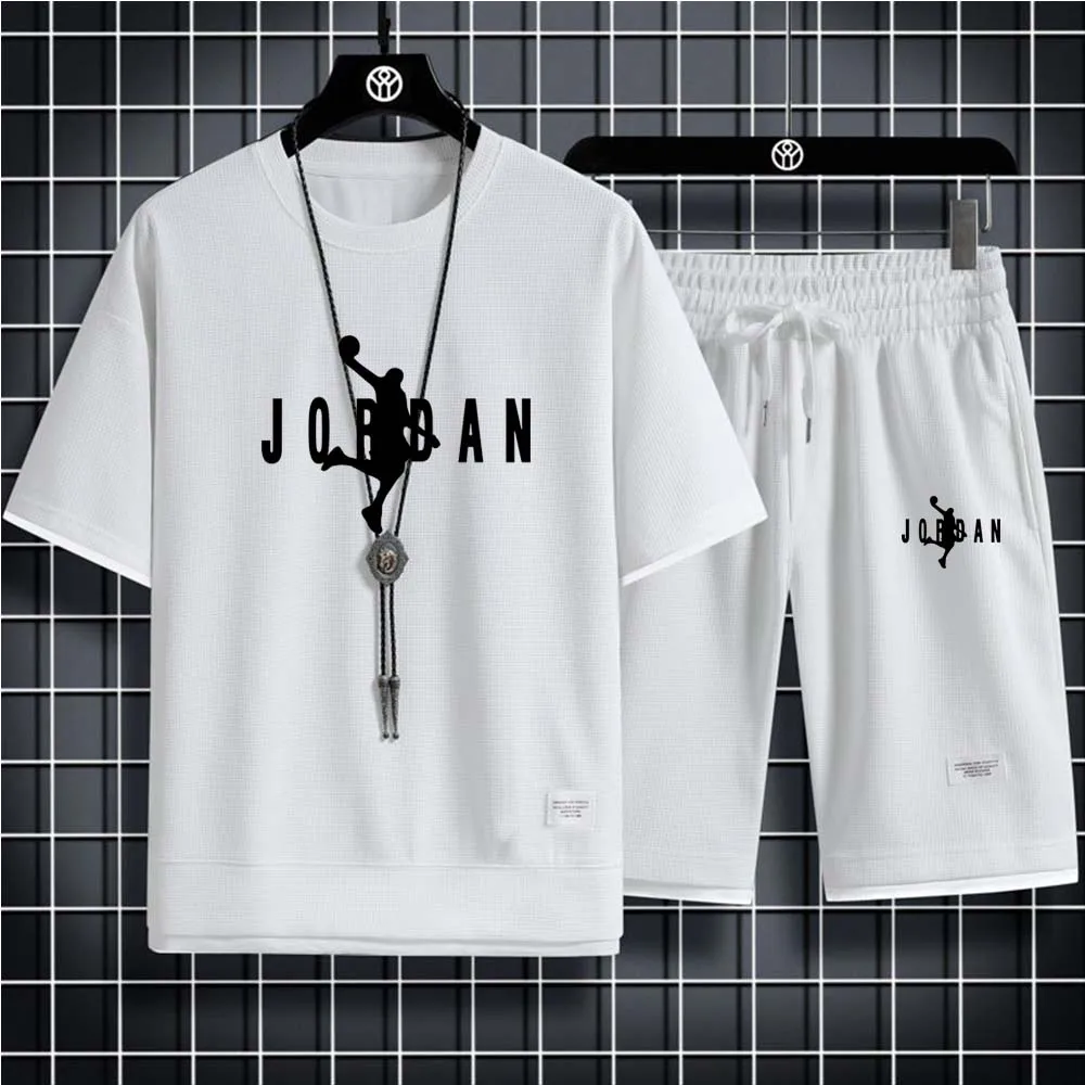 Classic summer fashion men's short set sportswear trend casual sportswear two-piece suit streetwear unisex clothing