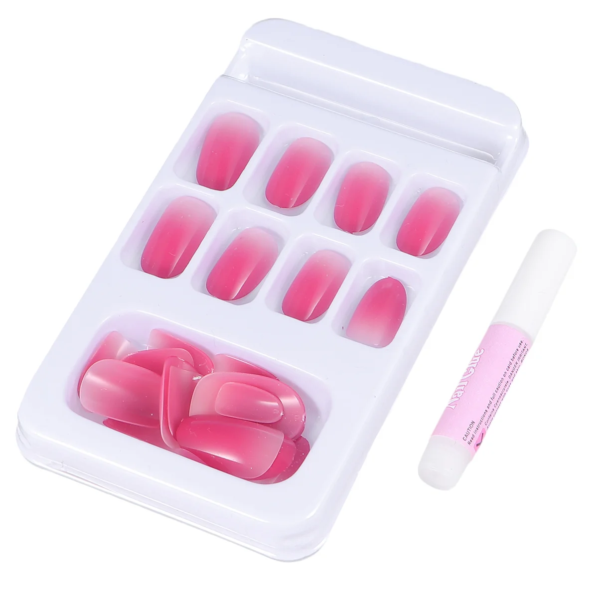 

2 Boxes Nail Decals Sticker Fake Nails Rose Color Manicure Stickers Tips Child