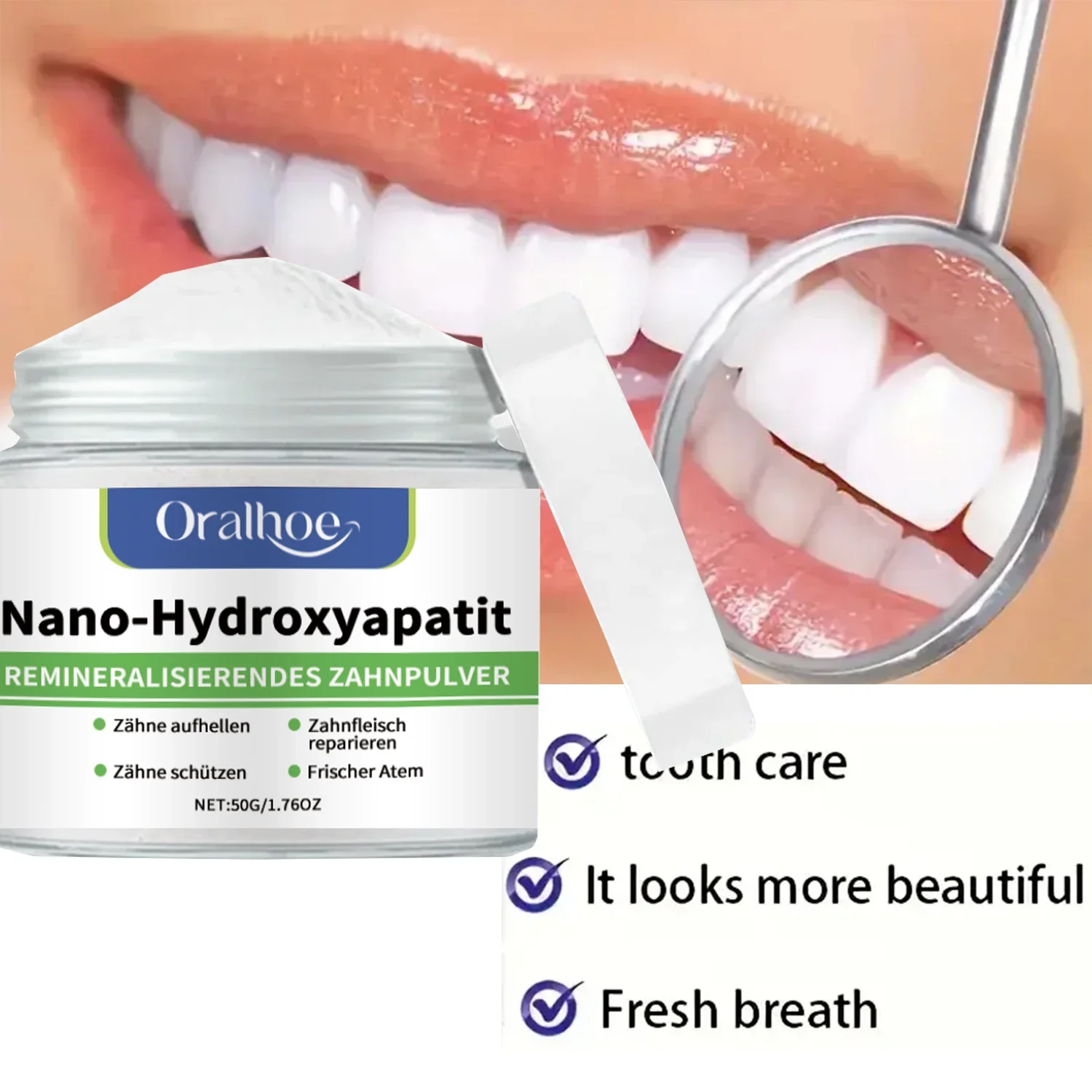 10% Hydroxyapatite Winter Tooth Powder Whitening Remineralizing Cool Mint Flavor S36d1c841e06342e7b8652136f3c9bc67F