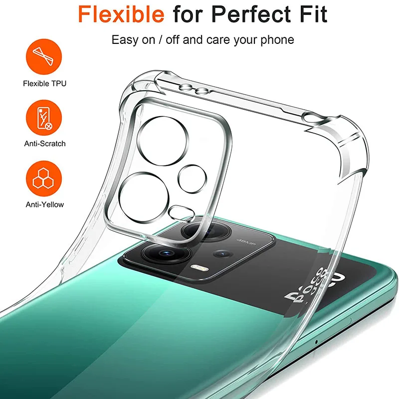 Ultra-Thin Transparent Shockproof TPU Soft Back Phone Case
