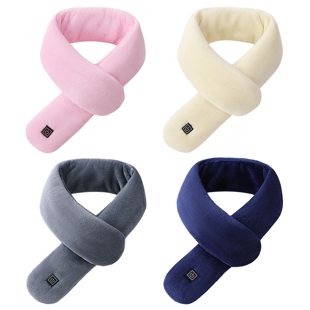 Fleece Neck Warmer Electric Heated Scarf Adjustable Temperature USB Intelligent Waterproof Rechargeable Cycling Camping Outdoor