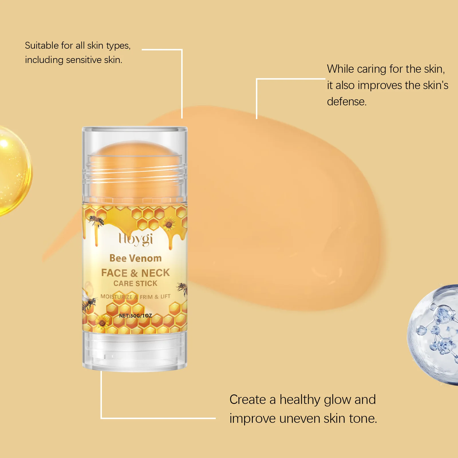 Hoygi Bee Venom Firming Serum Stick Anti Wrinkle Cream Lifts Tightens the Skin Solving Wrinkles Fine Lines Natural Serum 6