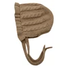 Baby Knitted Ruffled Tie Ear Protection Hats Newborn Cotton Warm Wool Hats 0-5 Years Old Baby Clothing Accessories 3