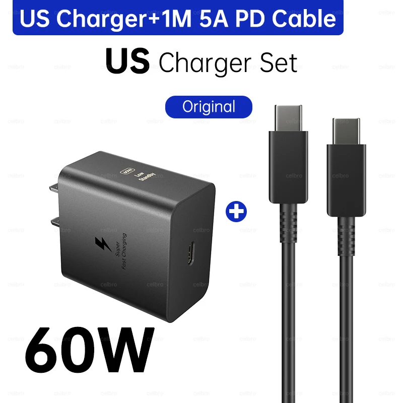 ตัวเลือกสินค้า อะแดปเตอร์ชาร์จ Samsung 60W PD Type-C สำหรับ S26 Ultra