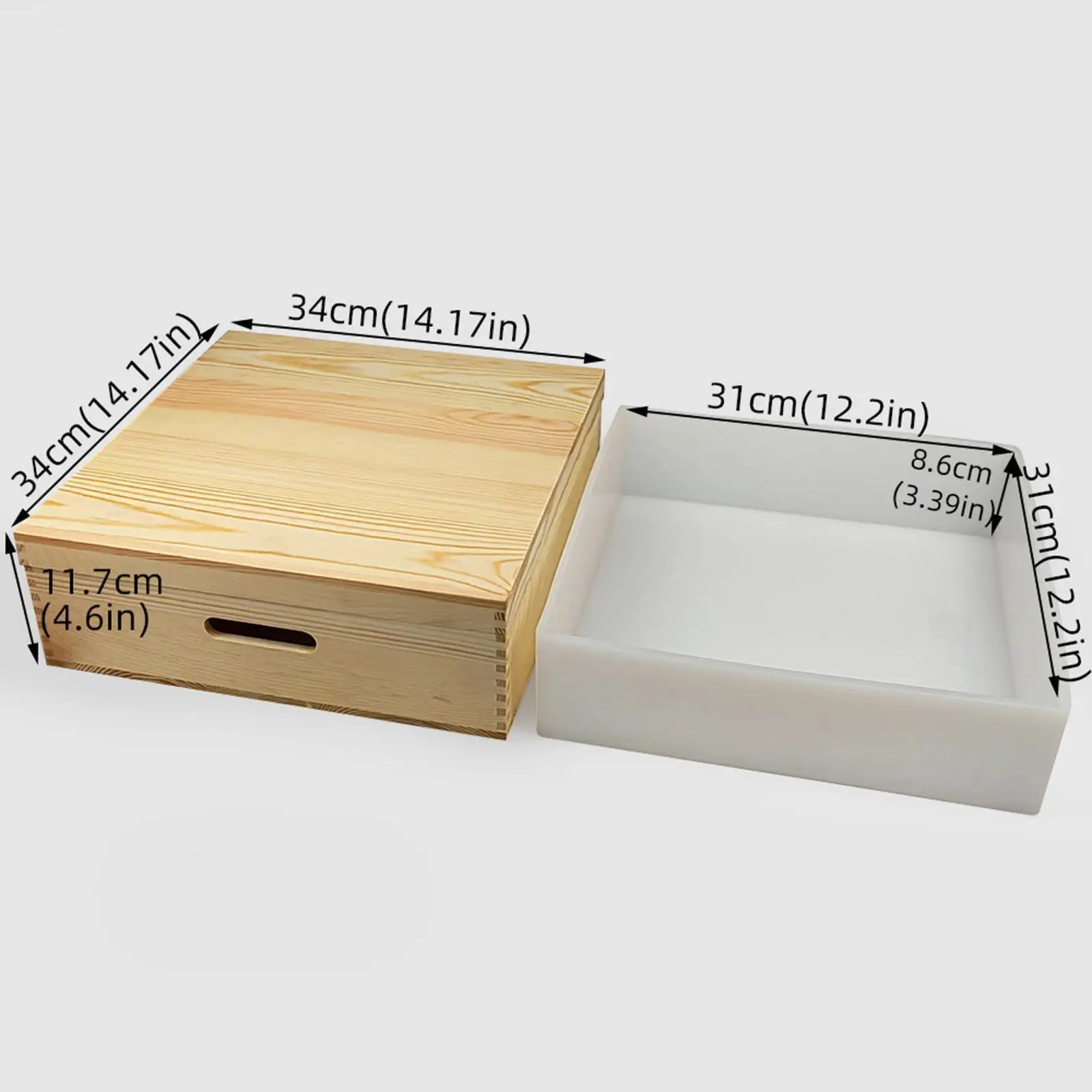 Wood Soap Mould 8L 280oz 8kg Soap Making Epoxy Mold with Lid Square DIY Loaf Mold Silicone