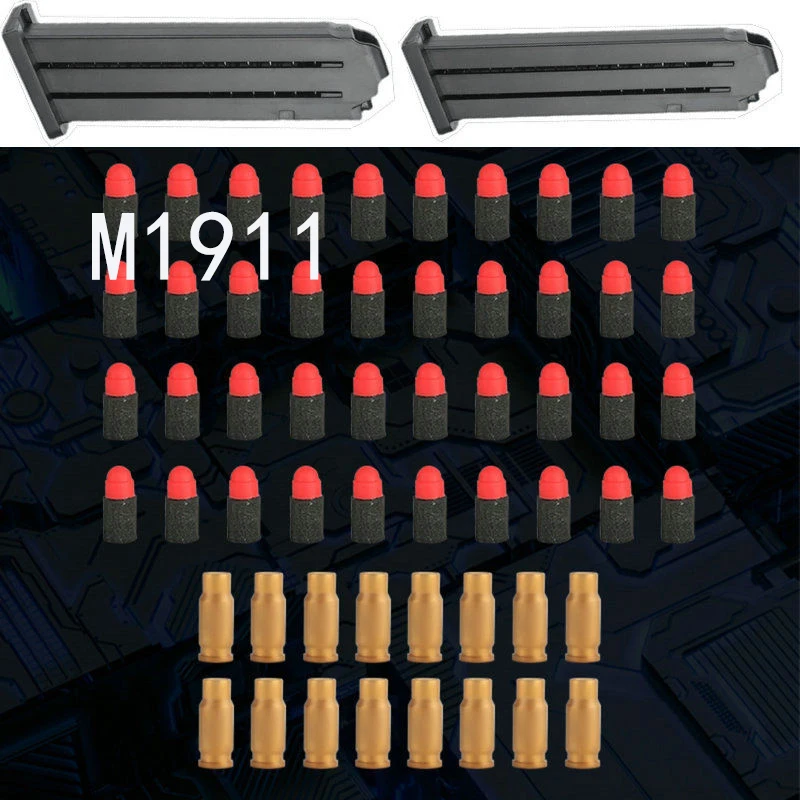 Toy Gun Accessories Soft Bullets Shells Magazines Glock M1911 Desert Eagle Pistol Gun Parts Can Shoot No Gun 3
