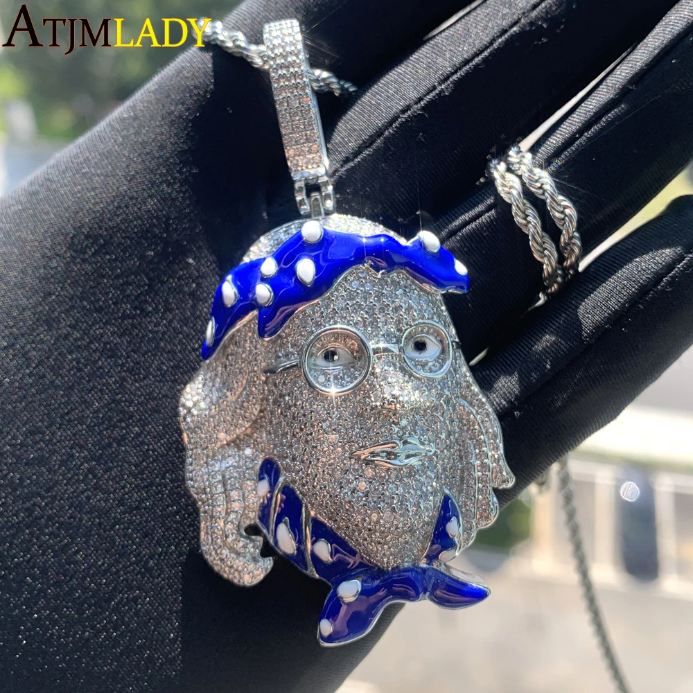 Nowy naszyjnik z głową Benjamin Franklin niebieska