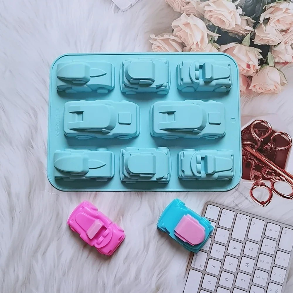 

Car Silicone Mold Cartoon Train Soap Mould For Baby Shower Kids Birthday Cake Deocartion Chocolate Jelly Crayon Cookies Tools
