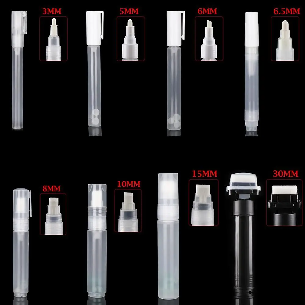 Paint Pen Accessories Graffiti Pen 3mm 5mm 6.5mm 8mm 10mm Empty Rod Plastic Liquid Chalk Marker Barrels white marker pens marker pens color marker pens pen marker pen barrels