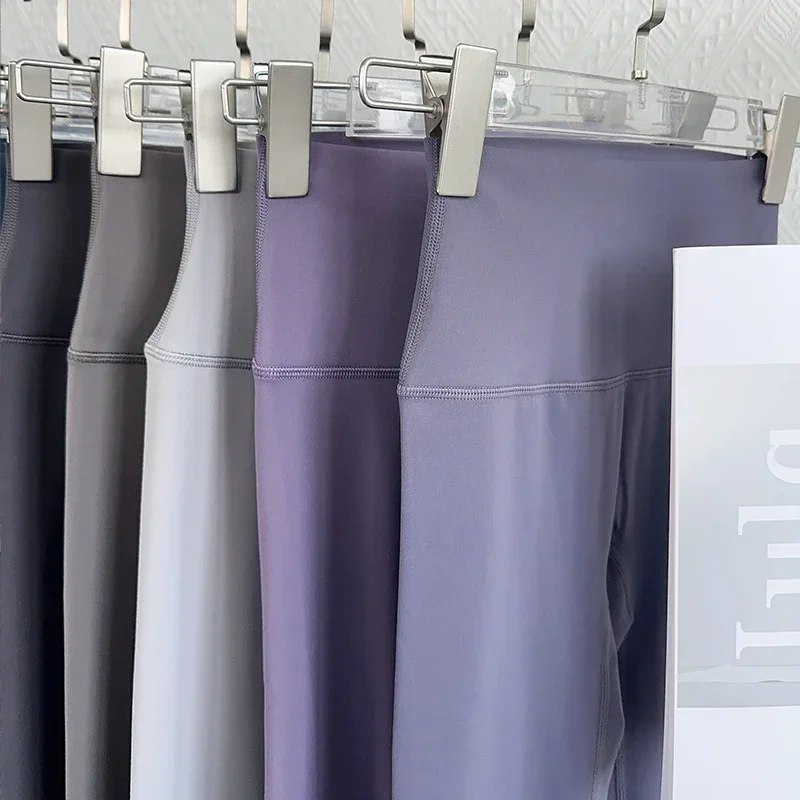 Pantaloni da yoga da palestra da donna Leggings a vita alta con sensazione nuda Pantaloni da ciclismo da corsa Pantaloni da yoga elasticizzati senza cuciture sportivi traspiranti - immagine 5
