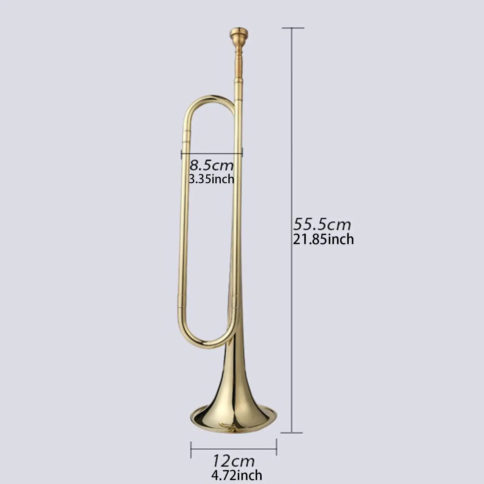 Bugle Brass Instrument Portable Brass Blowing Bugle for Beginner Band Adults