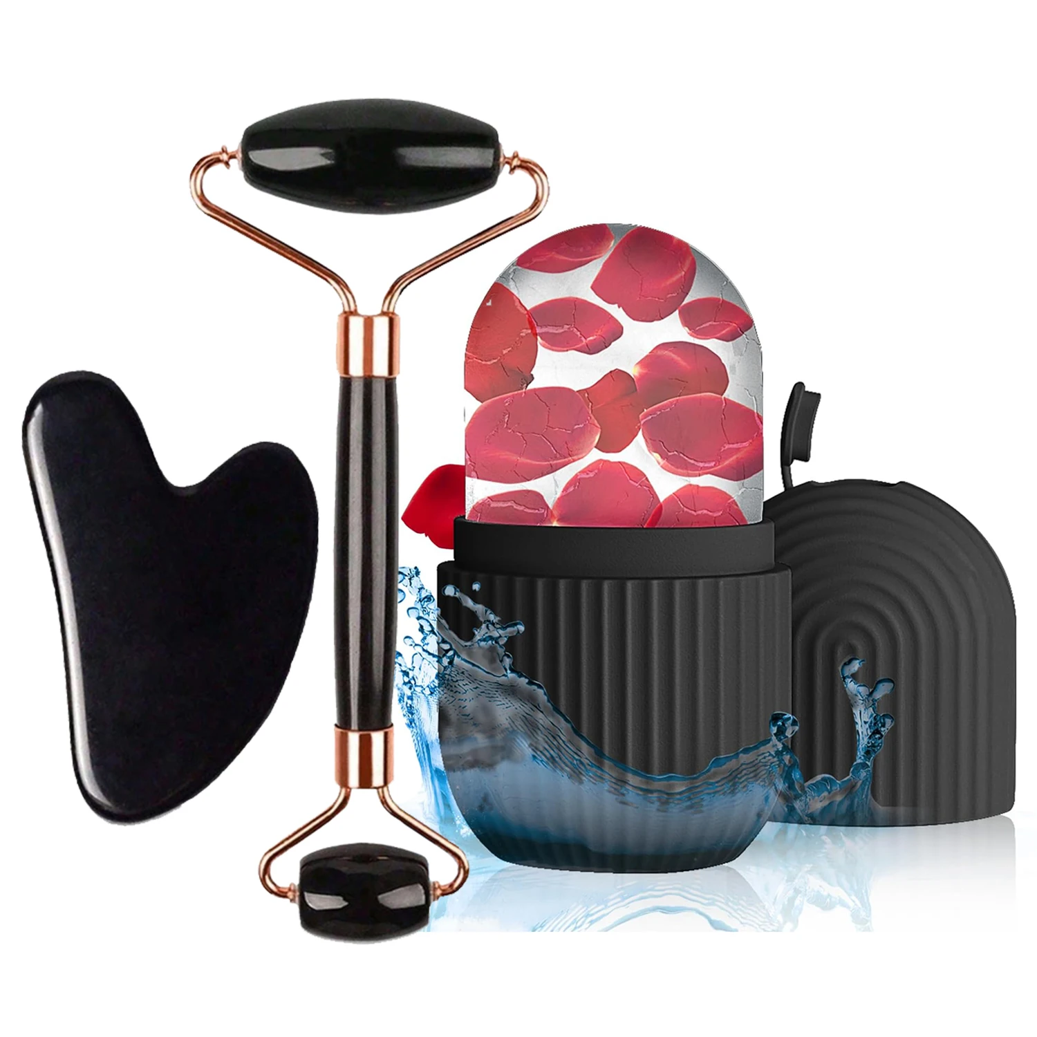 Ice Face Roller Facial Ice Roller Set Facial Gua Sha Face Tool Set Massage Tool Lifting Contouring Mold Cube