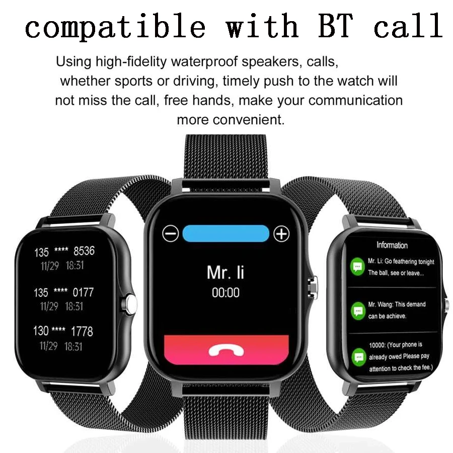 Smart Watch, Wireless Call/Dial, Multiple APP Reminders, Suitable for Men and Women, Sports Watch, Compatible with IPhone/Andrio - 5