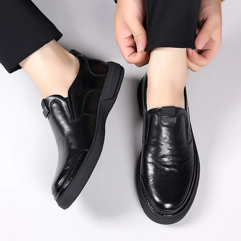 Social Business Casual Leather Shoe Formal Lofers for Men Luxury Brand Versatile Slip on Casual High Quality Male Driving Shoes 4