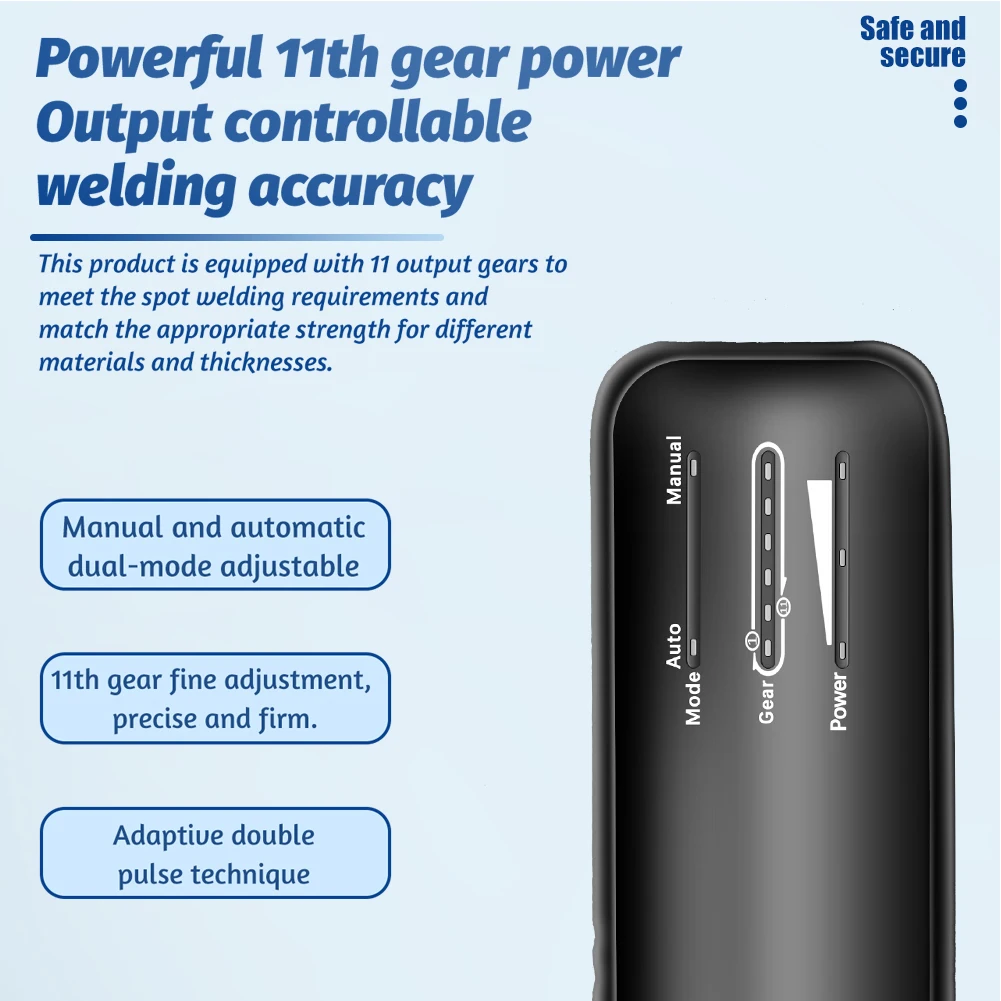 Spot Welding Machine DIY Handheld Spot Welder Tool 11 Gear Adjustable Automatic and Manual Modes Portable 18650 Battery Welder