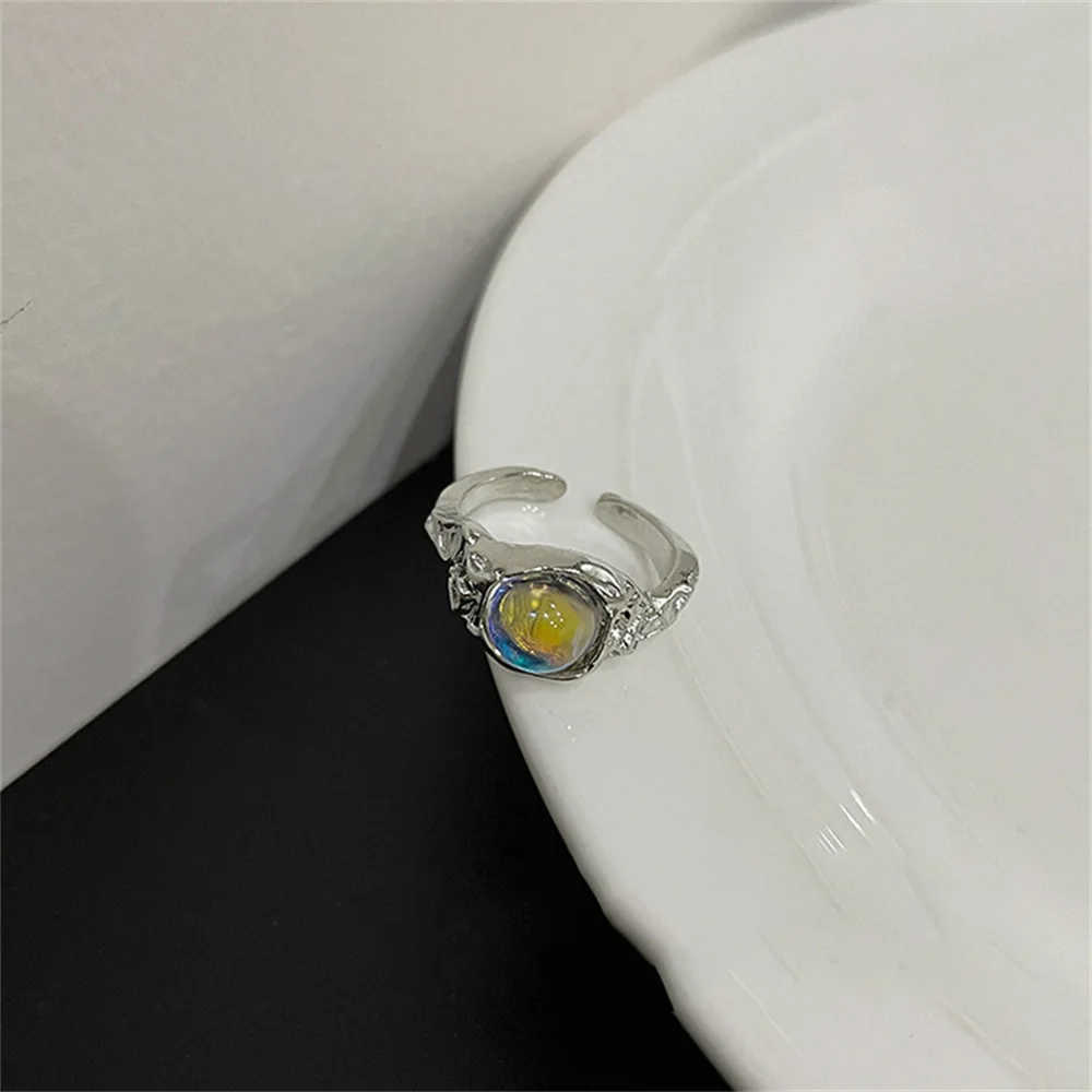 Set di anelli in argento Y2K in stile moda 2025, motivo a stelle e luna, stile retrò alla moda, adatto per donne e ragazze, feste, matrimoni_voghion.com