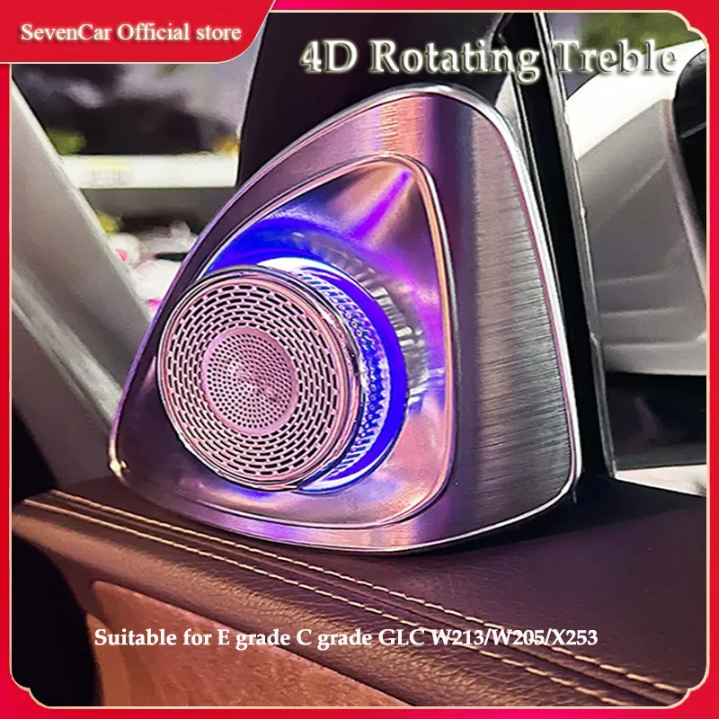

3D Treble Horn Refit 64 Colors 4D Rotating Tweeter Speaker For Mercedes Benz W213 W205 X253 W222 W223 W206 C/E/GLC/S-Class Car