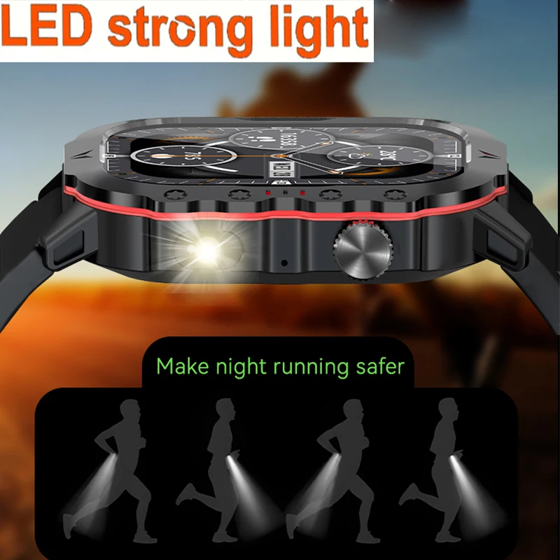 2026 New 2.01-inch AMOLED Outdoor Smart Watch NFC Heart Rate Health Monitoring IP68 Bluetooth Call LED Flashlight Smartwatches 2