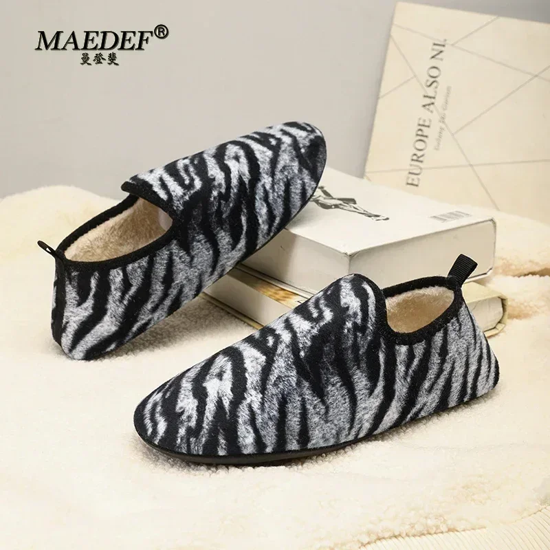 MAEDEF Men Shoes Male Indoor Slipper Warm Plush Thin Bottom Non-Slip Casual Couple Shoe Soft Comfortable Men Women Walking Shoes 3