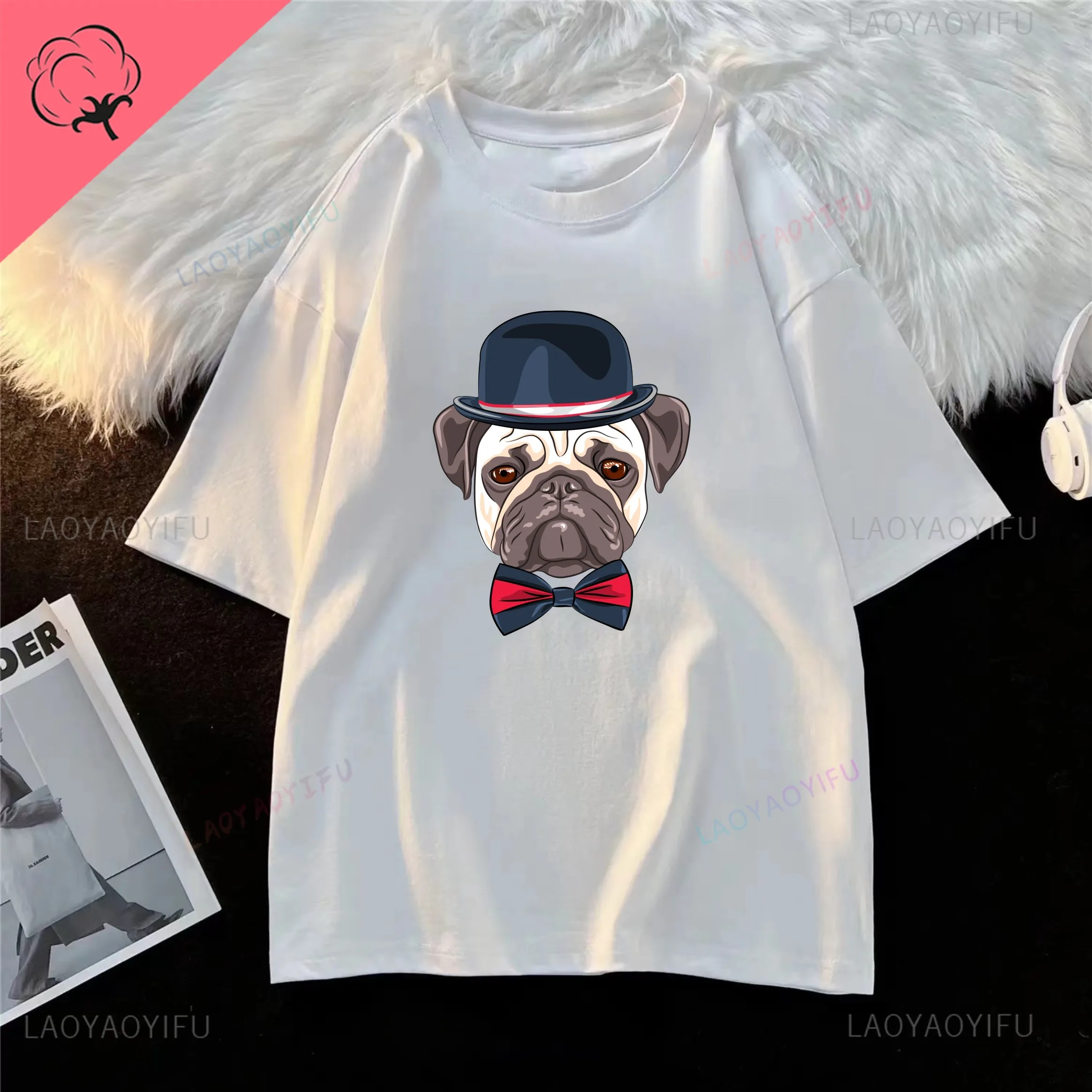 

Повседневная и Оригинальная футболка с рисунком собаки в стиле Харадзюку, топ с коротким рукавом, мужская и женская одежда