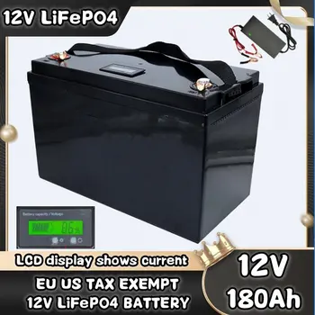 다리미 인산염 배터리 내장 BMS 캠핑 RV 방수 골프 전기 투어링 카, 태양열 면세, 12V Lifepo4 배터리, 180Ah