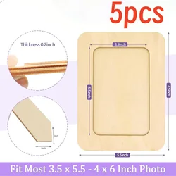 5 - Piece DIY Unfinished Solid Wood Picture Frame Set (1set)