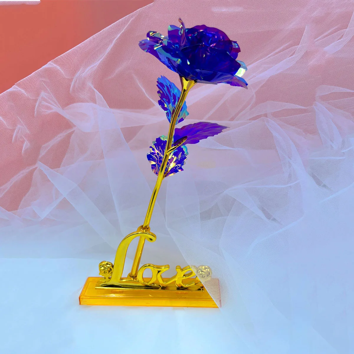 Rosa Eterna Placcata Oro 24k - Regalo Romantico Per San Valentino, Anniversari E Festa Della Mamma - Foto 2