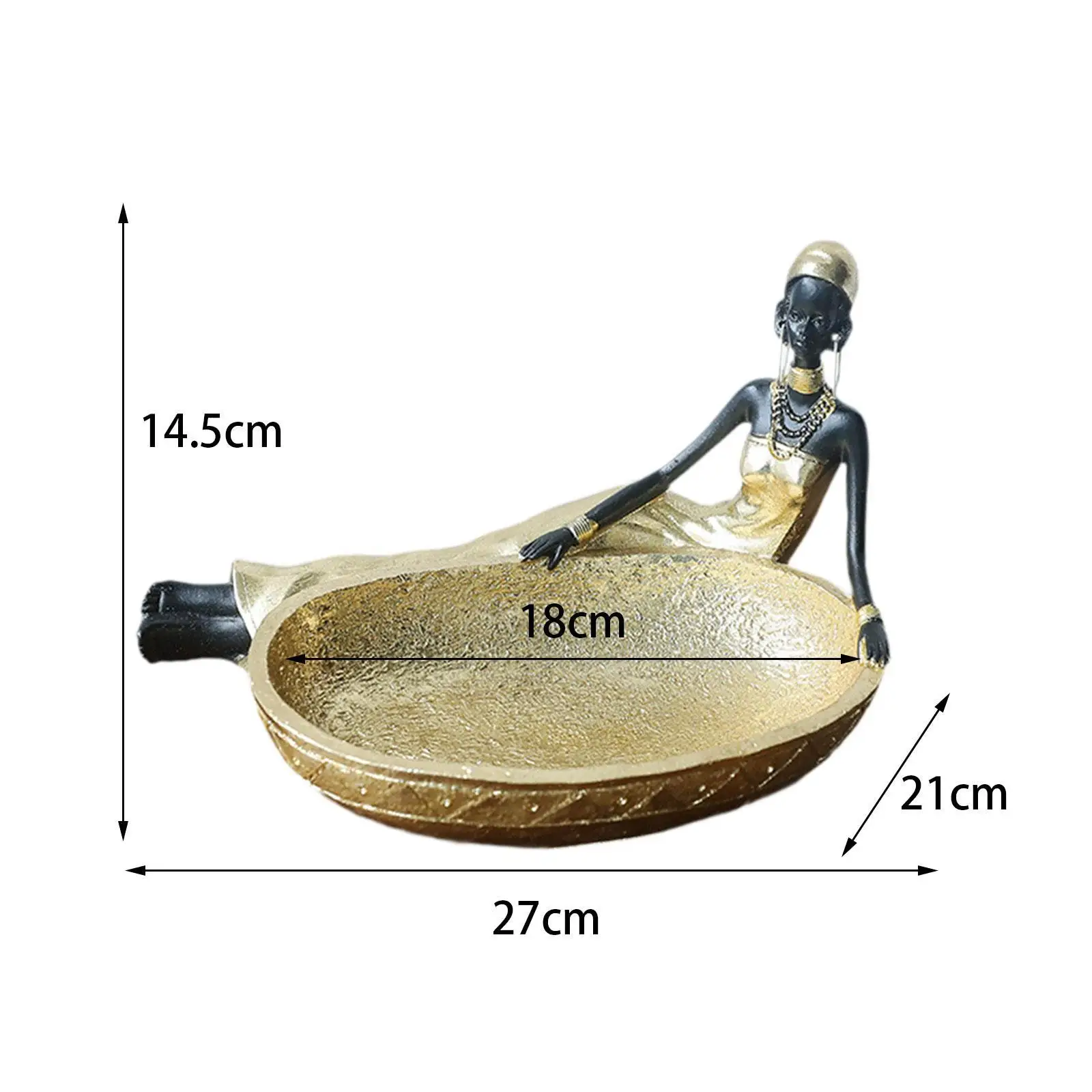 African Figurine Girl Statue with Serving Tray Multifunctional,Home Decoration,African Statue and Sculpture for Home Bedroom