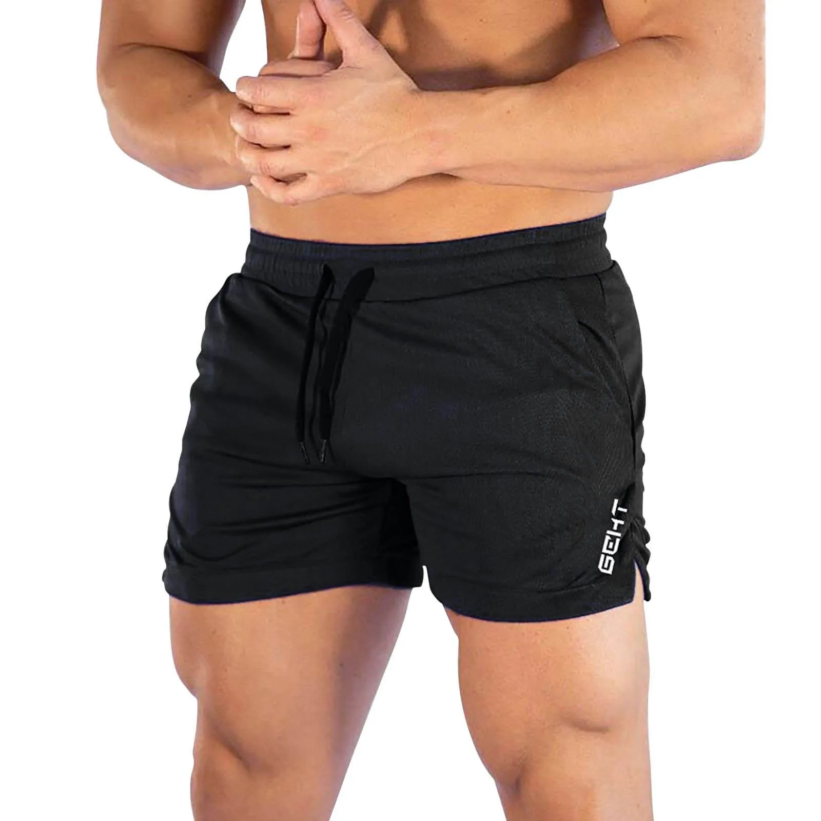 

2023 Men Fitness Bodybuilding Shorts Man Summer Gyms Workout Male Breathable Mesh Quick Dry Sportswear Jogger Beach Short Pants