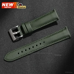 Versatile Canvas Nylon Waterproof Smart Watch Strap in Various Sizes - 22mm (Green)