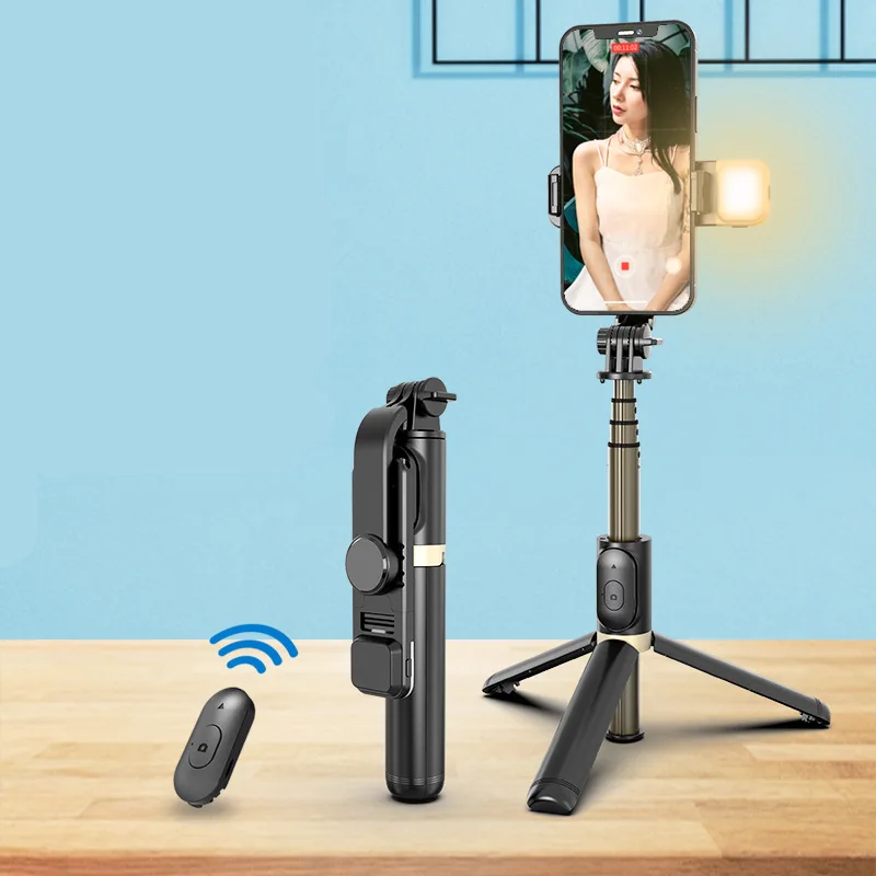 Селфи-палка Q03s с Bluetooth, встроенная камера с поддержкой прямого эфира, Универсальный штатив для красоты