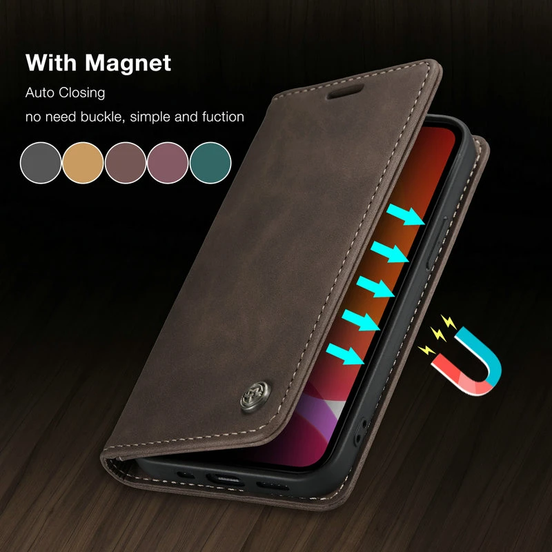 CaseMe Original For iPhone 13 Pro Max Case 14 11 12 Mini Xs 6 6s 7 8 Plus SE Retro Magnetic Phone Wallet Flip For iPhone 13 Case cute iphone 12 pro max cases
