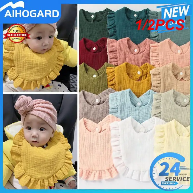 

1/2 шт., Слюнявчик с оборками для новорожденных, из мягкого хлопка