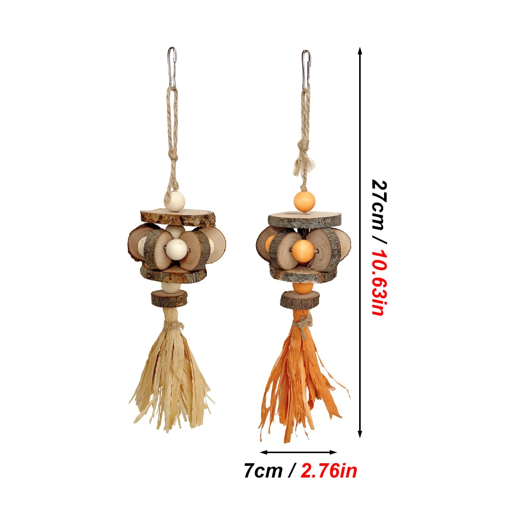 1 pc Wood Bird Chewing Toys Parrot Shredder Bite Hanging Toy Swing Toys for Pet Bird Cockatiel Budgies Lovebird Cage Supplies 2