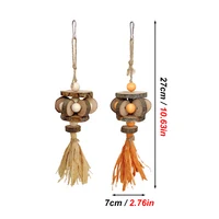 1 pc Wood Bird Chewing Toys Parrot Shredder Bite Hanging Toy Swing Toys for Pet Bird Cockatiel Budgies Lovebird Cage Supplies 2