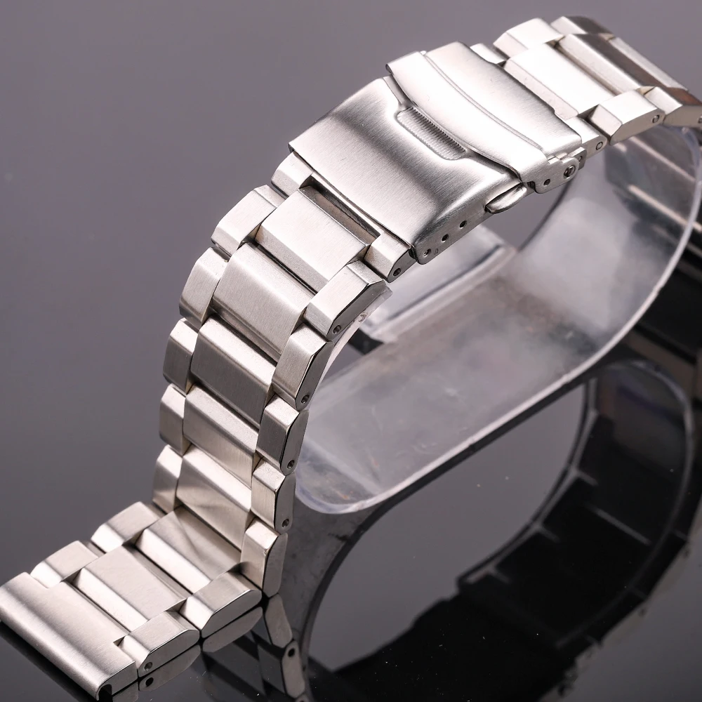 Elegant Multicolor Solid Stainless Steel Watch Band Strap Bracelet (Blue/Black/Gold)