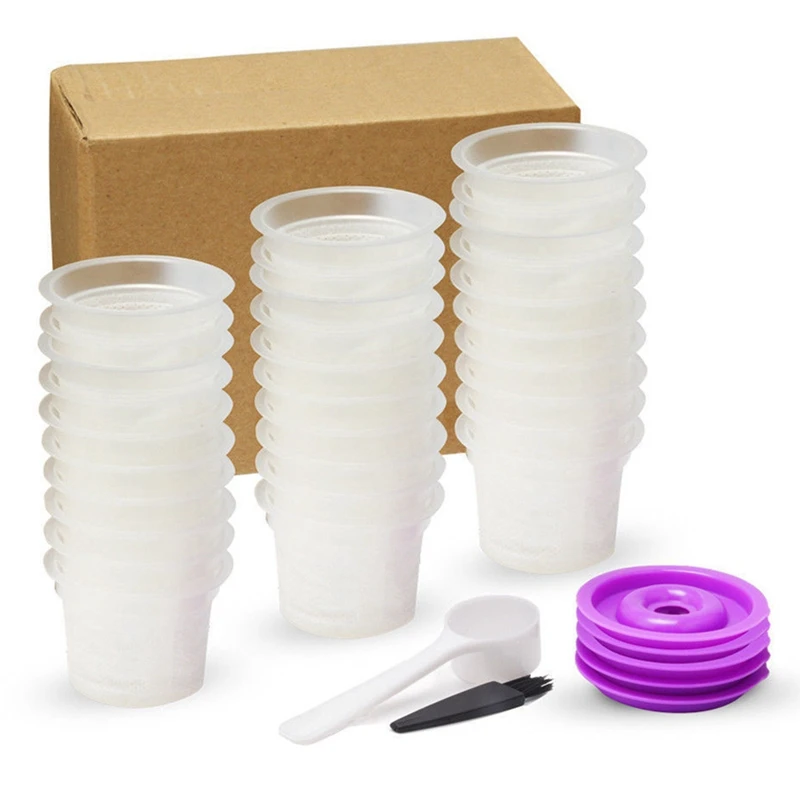 100 Disposable K Cups Filters With 10 Reusable Lids Compatible For