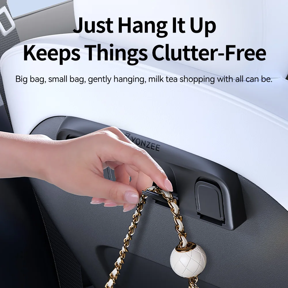 Folding hidden hooks for back seat ABS material Automotive Interior Accessories YZ for Tesla Model Y 3 Highland Juniper-25 car seat headrest hooks