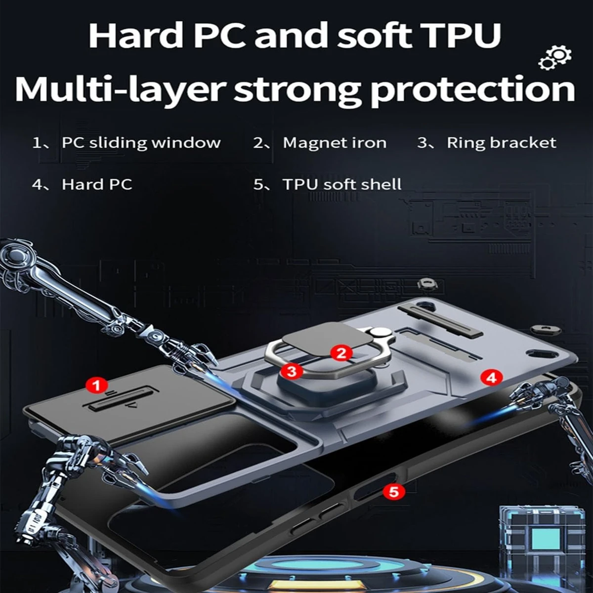 Armor Shockproof Case For VIVO V40 Lite 5G Protective Cover For VIVO V30e Ring Magnetic Holder Coque Fundas Capa_voghion.com