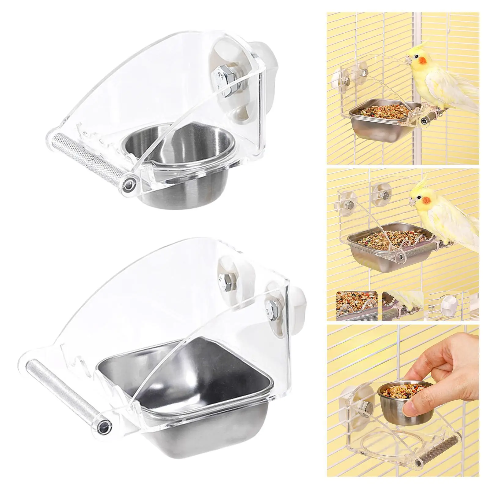 No Mess Bird Feeder for Cage Parakeet Feeder Sturdy with Anti Slip Stand Dispenser for Parrot Conures Bird Small Cockatoos No Mess Bird Feeder for Cage Parakeet Feeder Sturdy with Anti Slip Stand Dispenser for Parrot Conures Bird Small Cockatoos