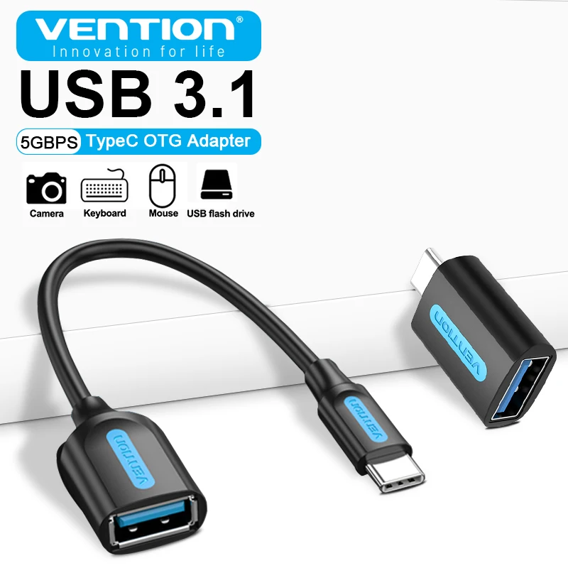 Vention USB C to USB 3.1 OTG Adapter Cable 5Gbps Transfer Converter for iPhone 15 16 Samsung MacBook 3.0 Female Data Reader usb to type c adapter otg adapter type c adapter
