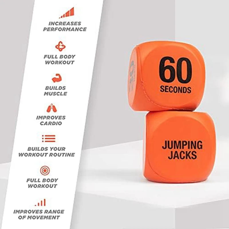2Pcs Exercise Dice-Workout Dice Game For Cardio, Exercise Classes-Full Body Training Routine For Home & Gym game dice dice set