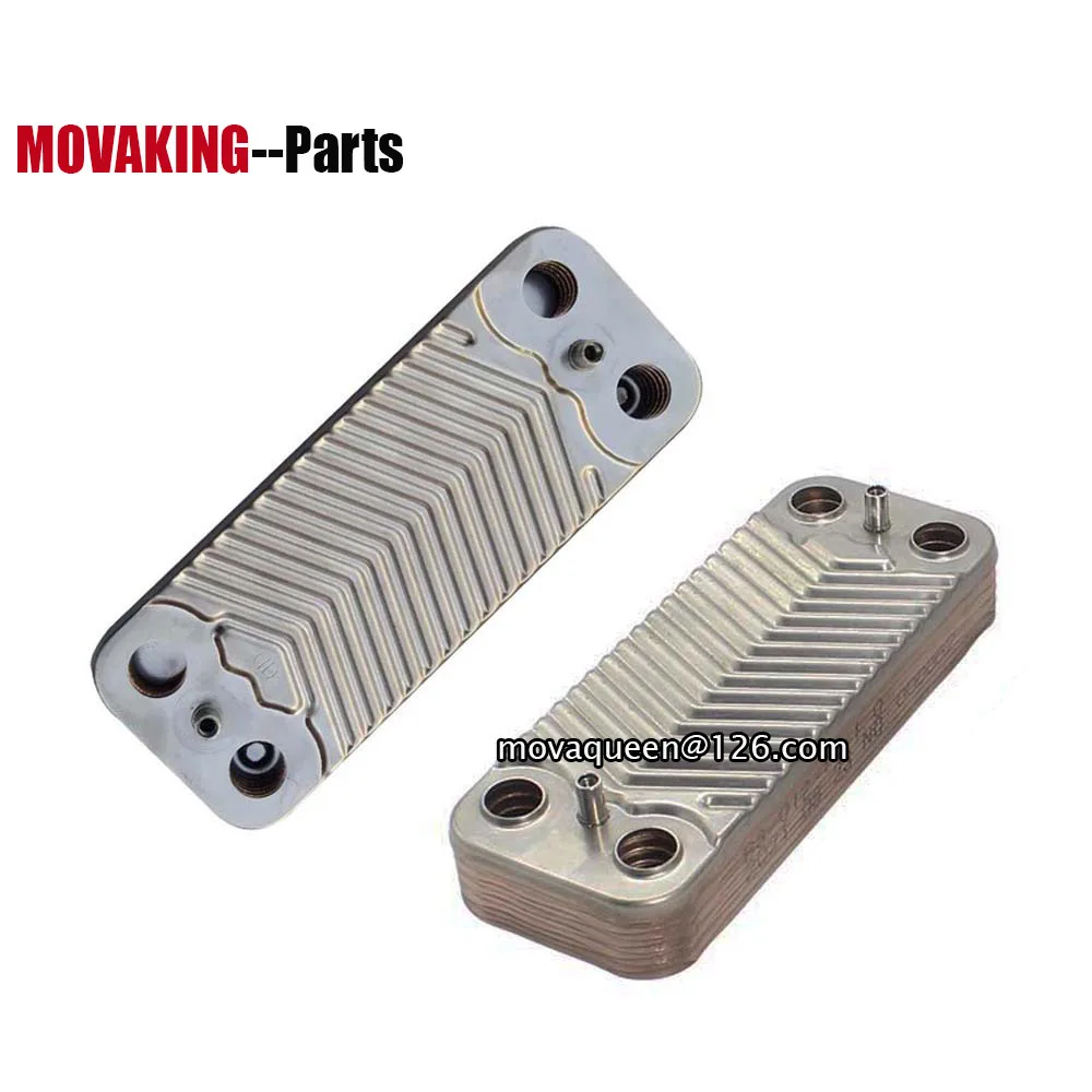 Ricambi Per Caldaie A Gas Scambiatore Di Calore Secondario In Acciaio Inossidabile 154Mm Scambiatore Di Calore A 10 Piastre Per Caldaie A Gas Vaillant