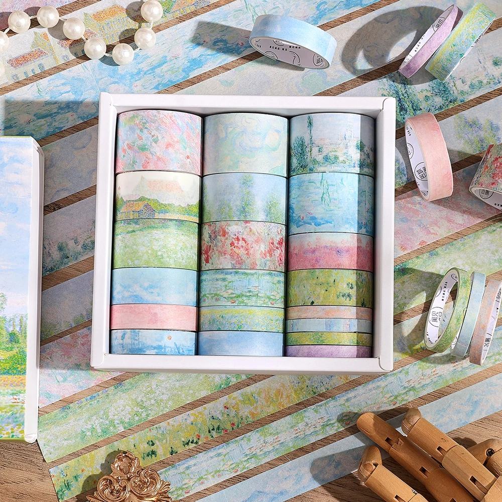 Vintage Garden Washi Tape Set - 20 Rolls of Decorative Masking Tapes