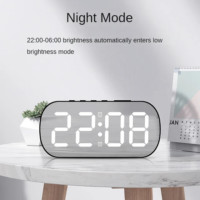 Modern Digital Alarm Clock with Calendar & Temperature - TECHTRONICS SHOP