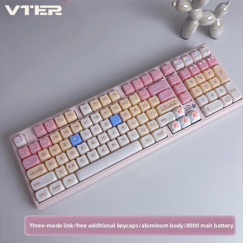 VTER Galaxy100 기계식 키보드 알루미늄 합금 키트 101키 핫 플러그 RGB 인체공학 유선/무선 DIY 게임 오피스 키보드