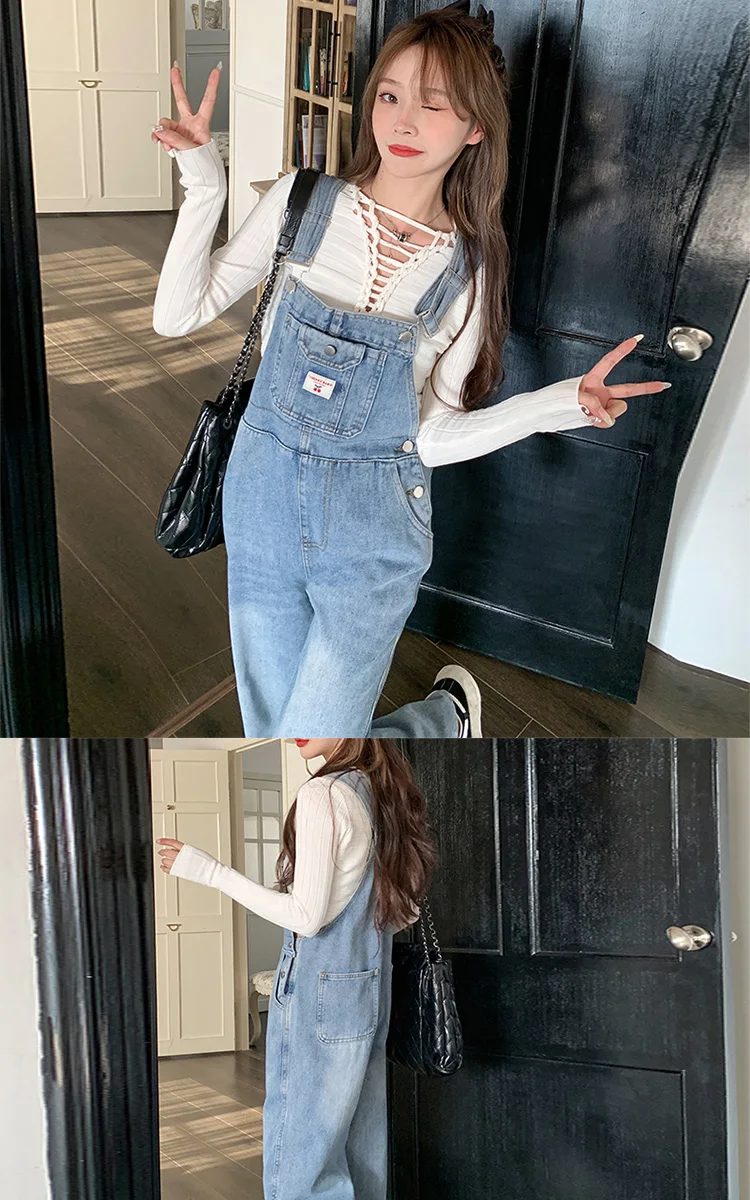 Schlankmachende, bodenlange Overalls für Damen, Sommer, dünne, hoch taillierte, weit geschnittene Hosen, modisches, altersverjüngendes Design – Detail 32